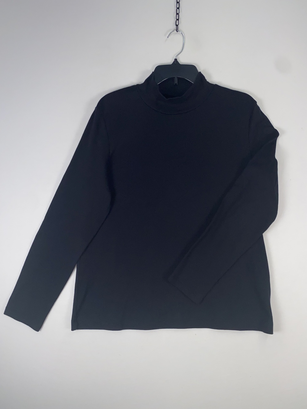 Croft & Barrow Shirt Mens Large Black Long Sleeve Tagless Turtleneck Top